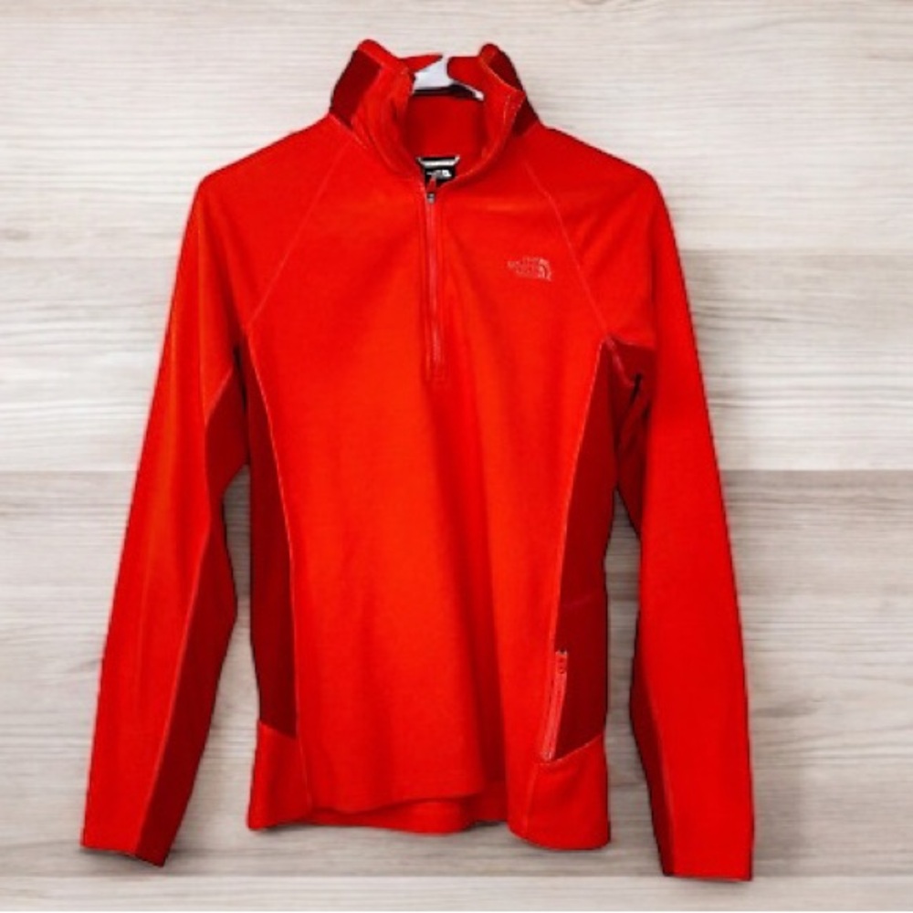 💖 The North Face | 1/4 Zip Pullover Sweater Fleece Orange/Purple XL